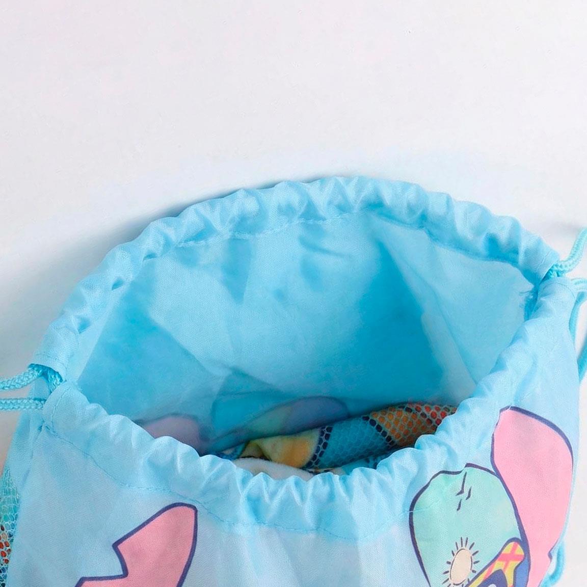 Set de Toalla de Playa Infantil Stitch con Saquito de Rejilla Multicolor 5/6