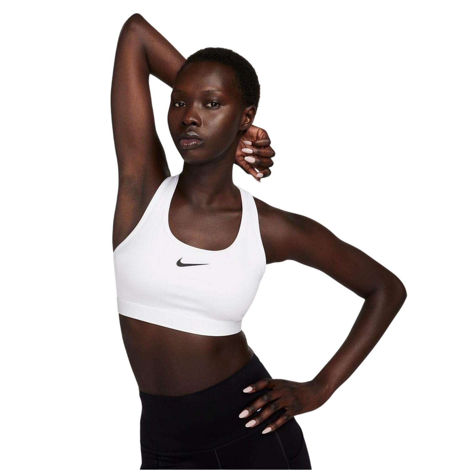 Womens/Ladies Medium Support Sports Bra (White) 4/4
