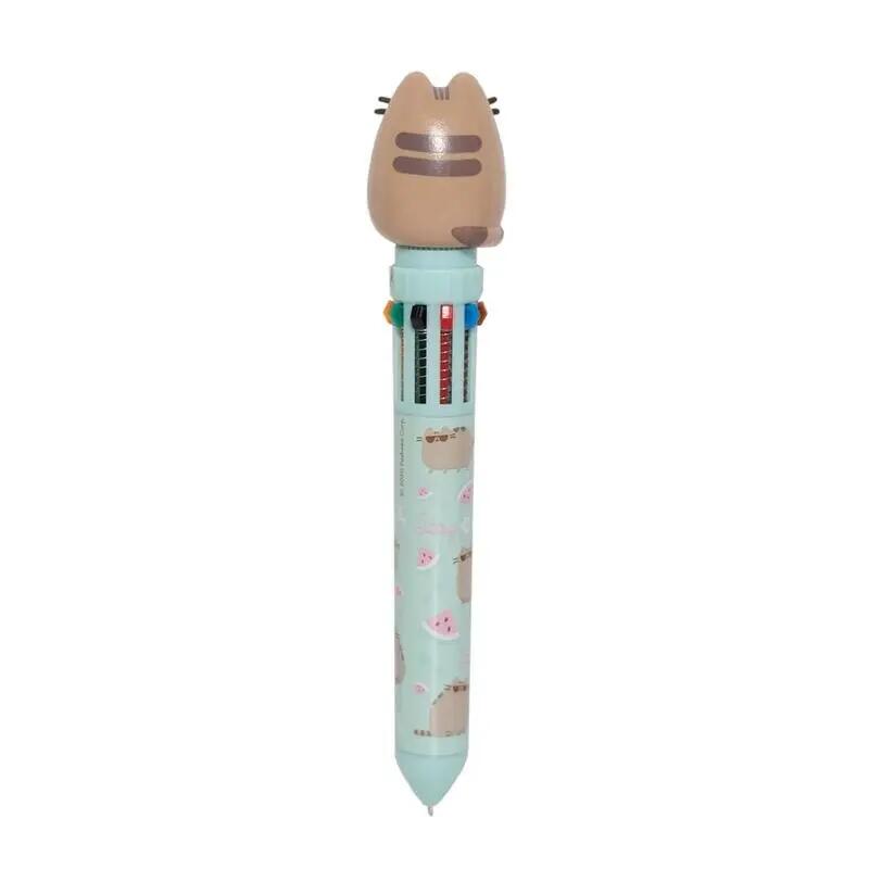 Bolígrafo Multicolor 10 Colores Infantil Pusheen con Topper 3D en PVC Azul Claro 4/4