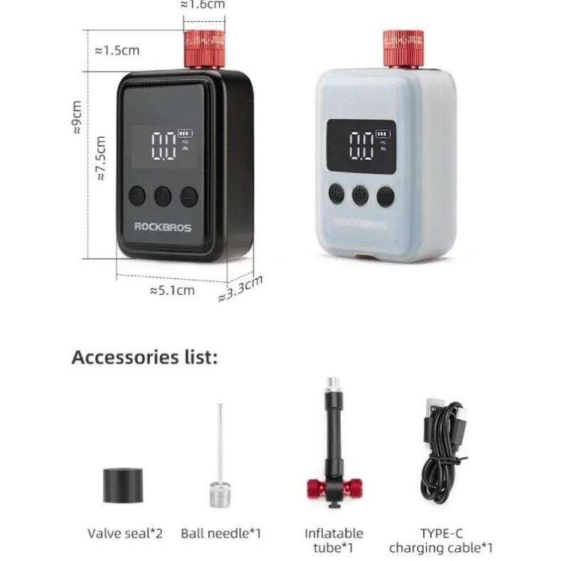 Wielofunkcyjna pompka elektryczna Rockbros 42720016001 (150Psi) 2/6