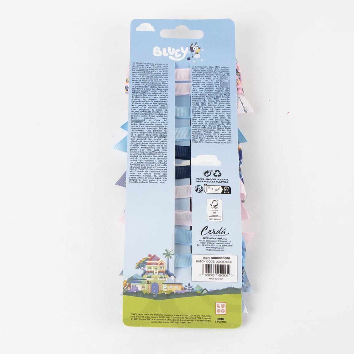 Ensemble de pinces à cheveux Bluey pour enfants, en tissu multicolore 7/7