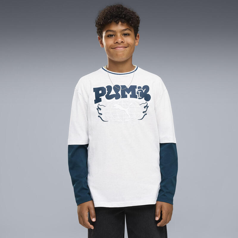 Bluză cu mânecă lungă MID 90s Relaxed Layered pentru băieți PUMA