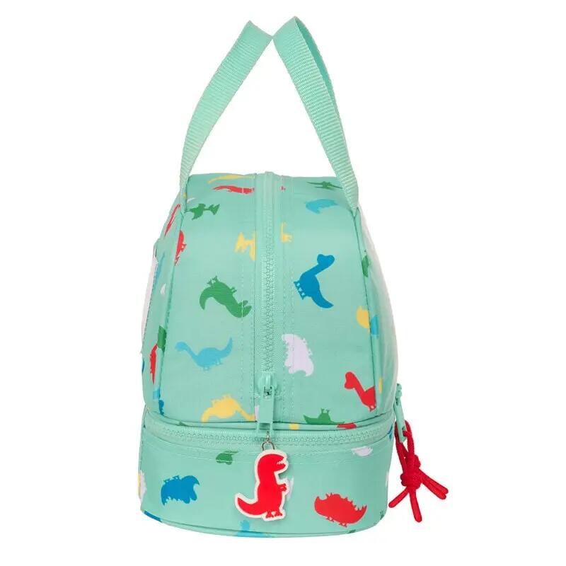 Sac à lunch pour enfants George avec double compartiment et poignées vert menthe 3/3