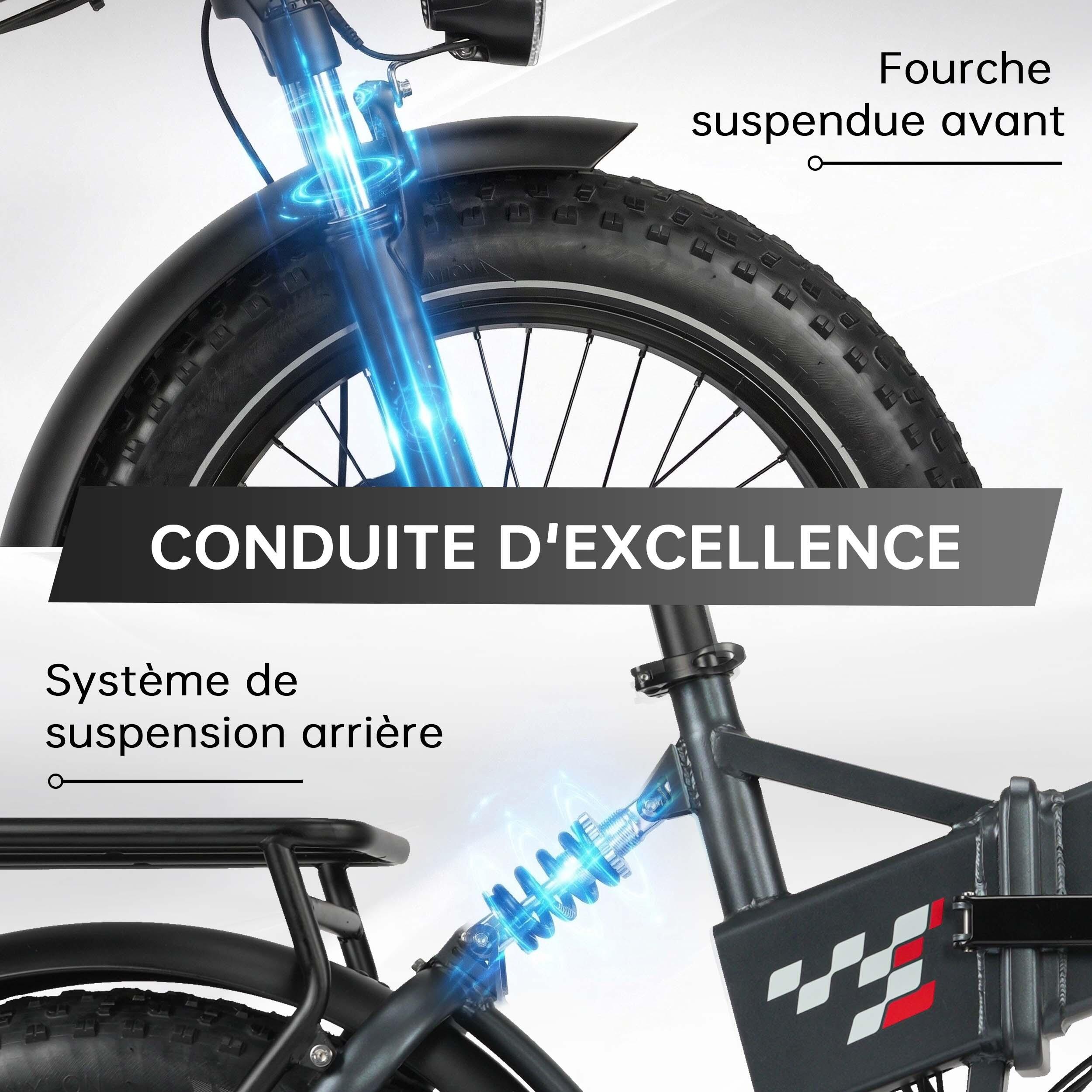 Maxtron Polaris opvouwbare elektrische fiets, dubbele vering en Shimano 7/7