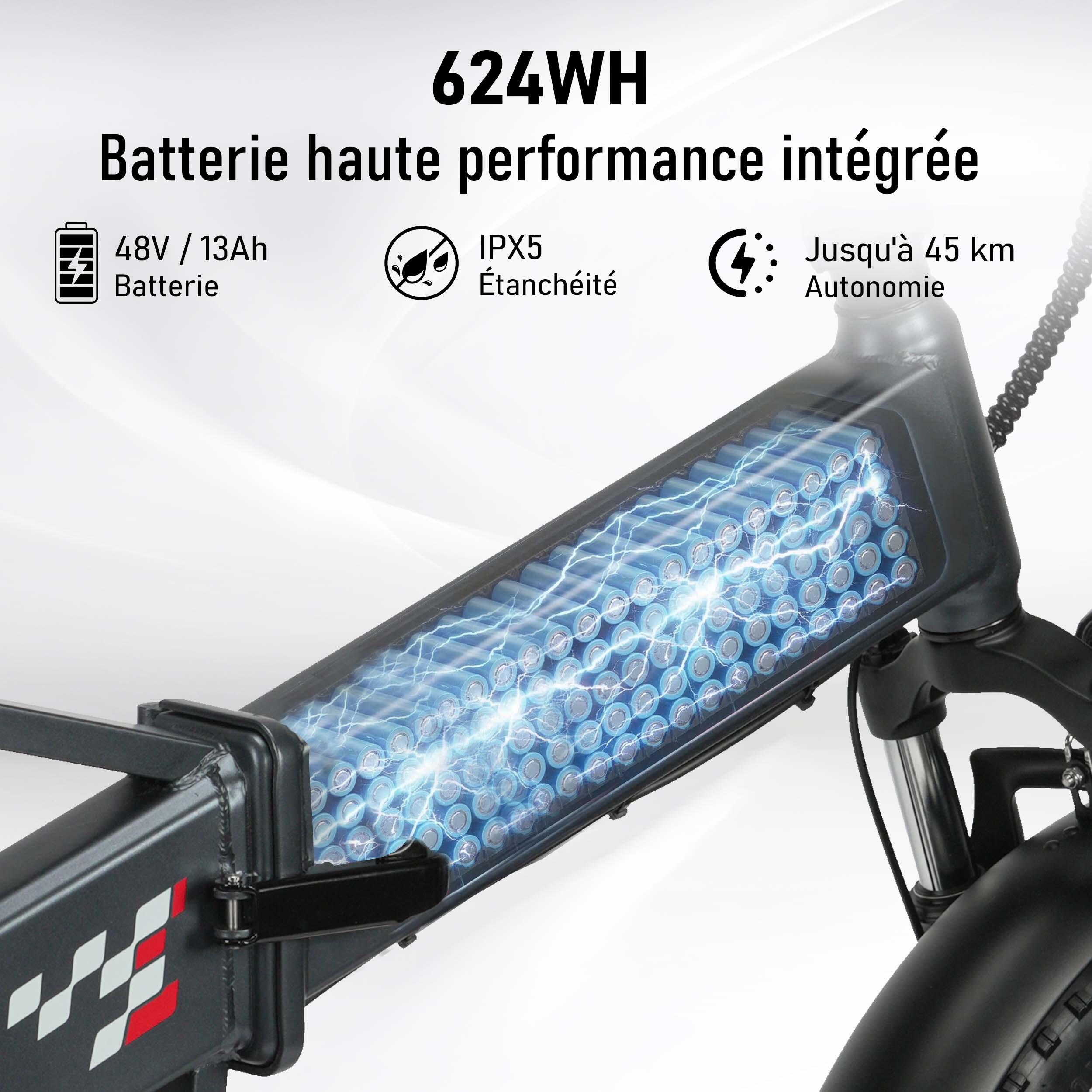 Maxtron Polaris opvouwbare elektrische fiets, dubbele vering en Shimano 6/7