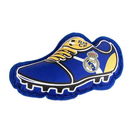 Real Madrid Hundespielzeug, Seil mit blauem Gummiball zur Zahnpflege
