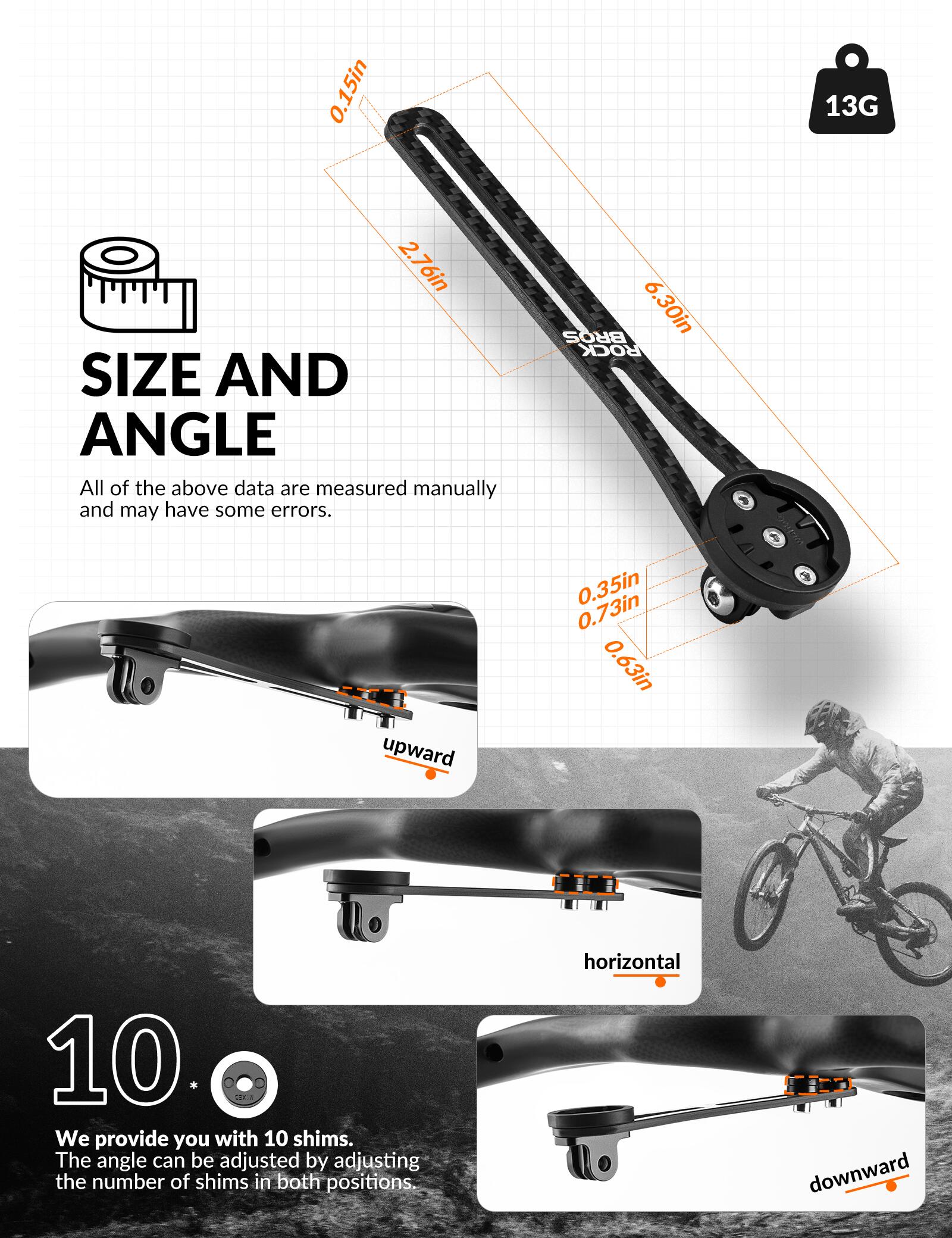 ROCKBROS Carbon Halterung für Fahrradcomputer & Zubehör 5/7