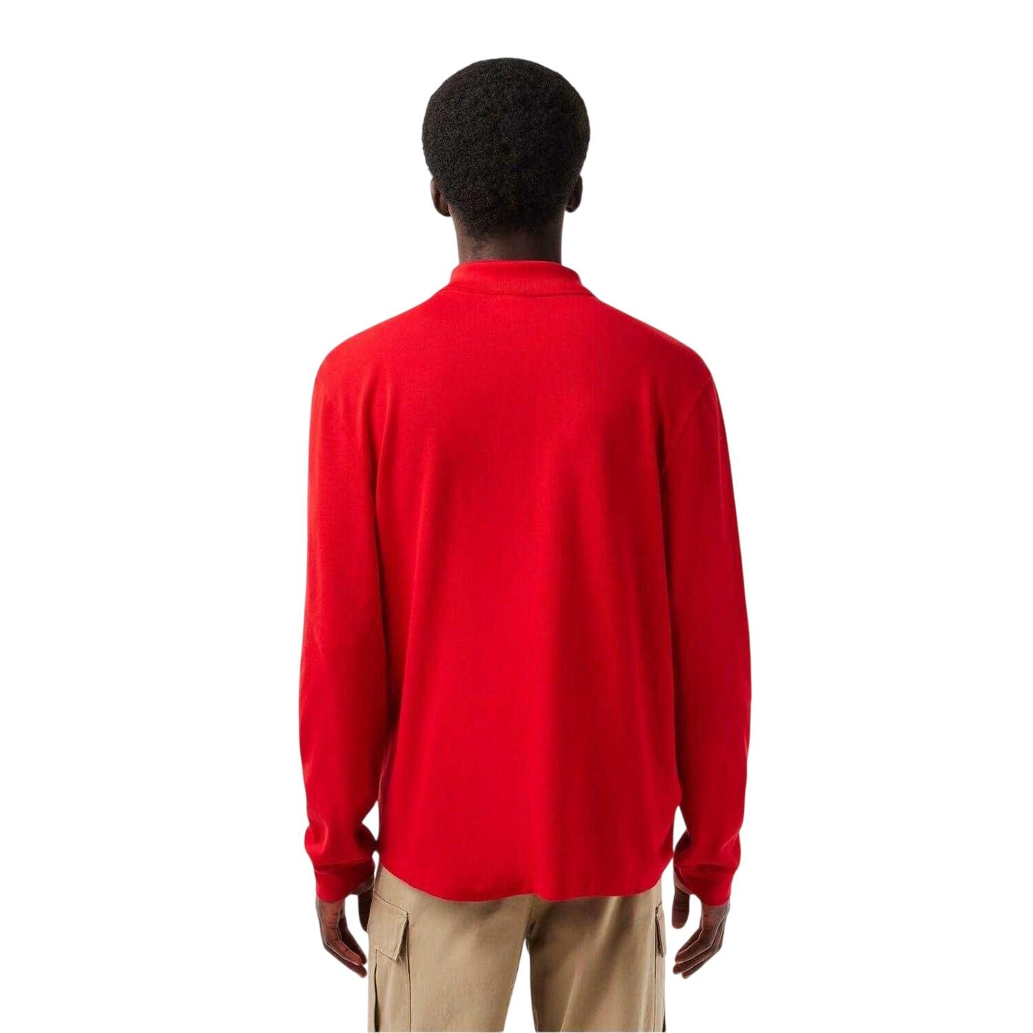 Polo de Pique de Manga Larga para Hombre Rojo 2/3