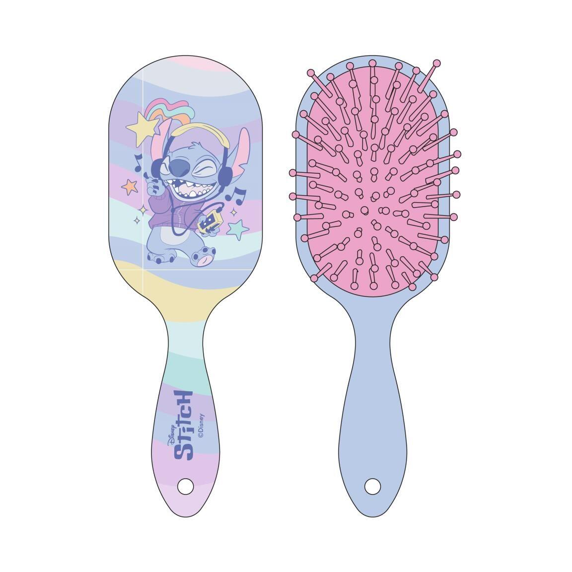 Cepillo Desenredante para el Pelo Infantil Stitch con Purpurina Azul 2/2