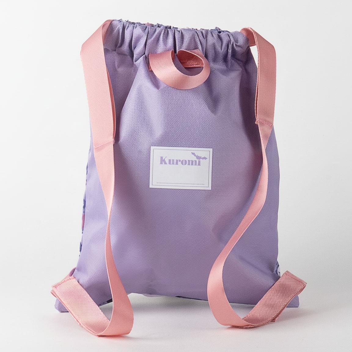 Saco Mochila Infantil Hello Kitty Kuromi de Poliéster con Cordón Morado 2/7