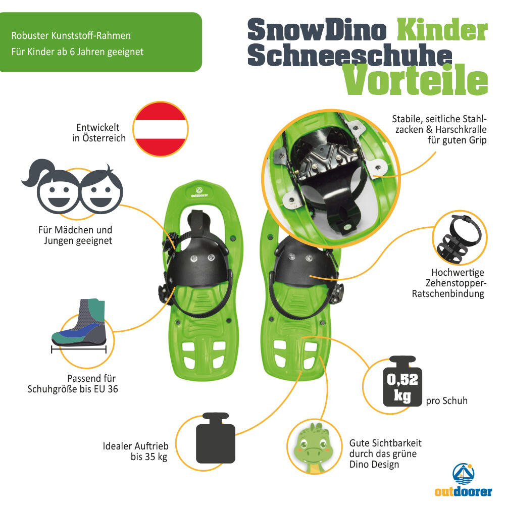 Schneeschuhe Kleinkinder SnowDino - Kinderschneeschuhe bis 35kg 2/7