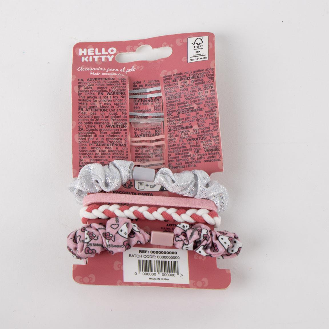 Ensemble de 8 accessoires pour cheveux Hello Kitty roses pour enfants 3/3