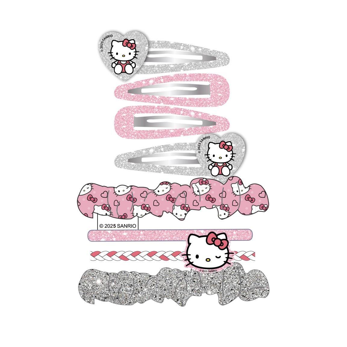 Ensemble de 8 accessoires pour cheveux Hello Kitty roses pour enfants 2/3