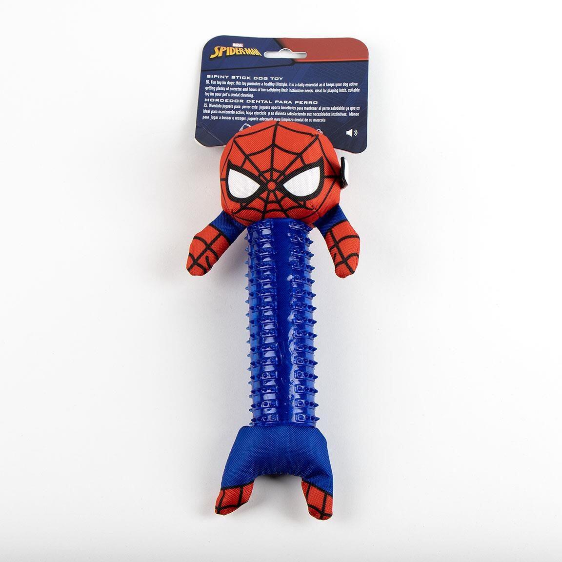 Jouet à mâcher Spiderman pour chien, en TPR texturé, bleu et rouge. 6/6