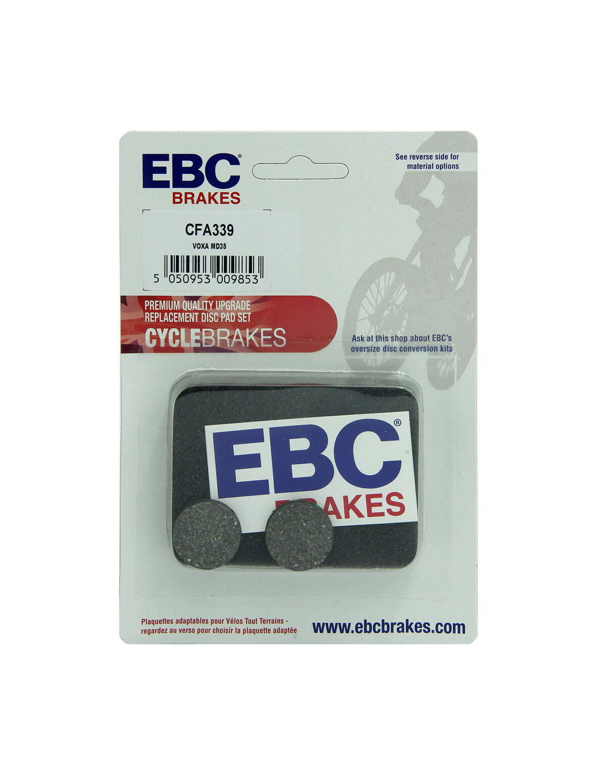 CFA339 - Klocki hamulcowe rowerowe (organiczne) EBC Brakes 2/2