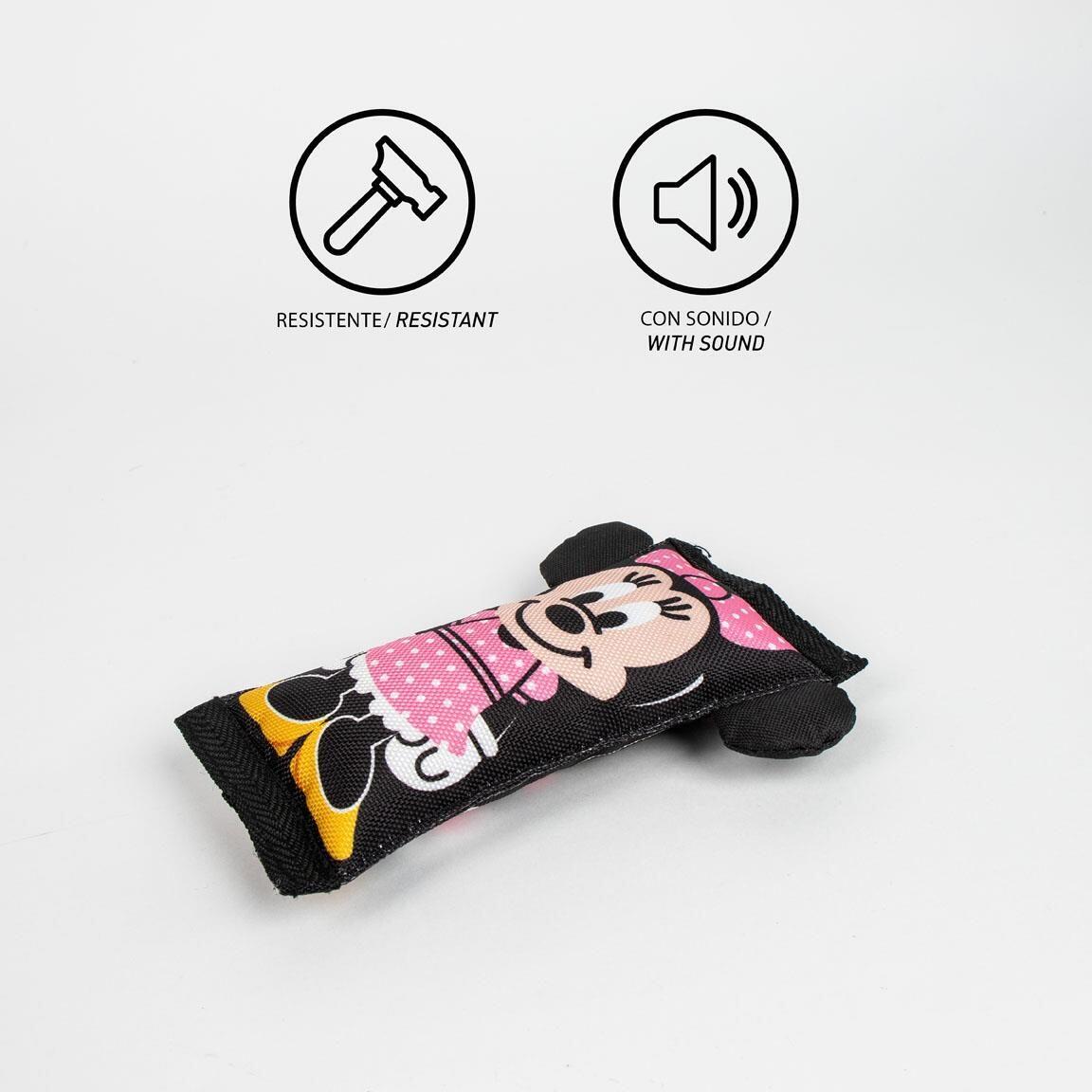Jouet pour chien Minnie Mouse, peluche résistante avec couineur, rose et noir 4/6