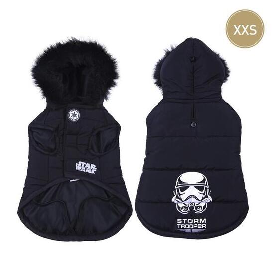 Star Wars Stormtrooper Hundemantel, wattiert mit Kapuze, Schwarz