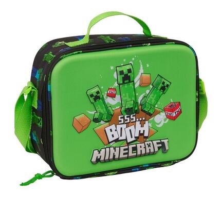 Sac isotherme Minecraft 3D pour enfants avec bandoulière et doublure thermique