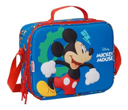 Sac isotherme 3D Mickey Mouse pour enfants avec bandoulière et doublure en