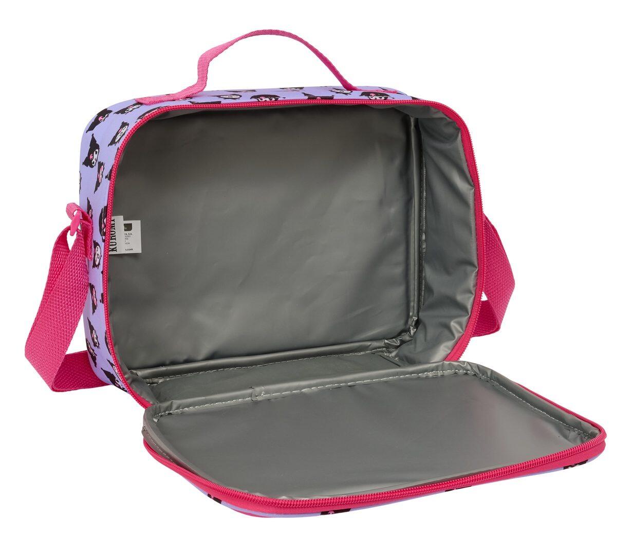 Bolsa Nevera Infantil Kuromi con Bandolera Ajustable y Forro de Aluminio Rosa 4/4