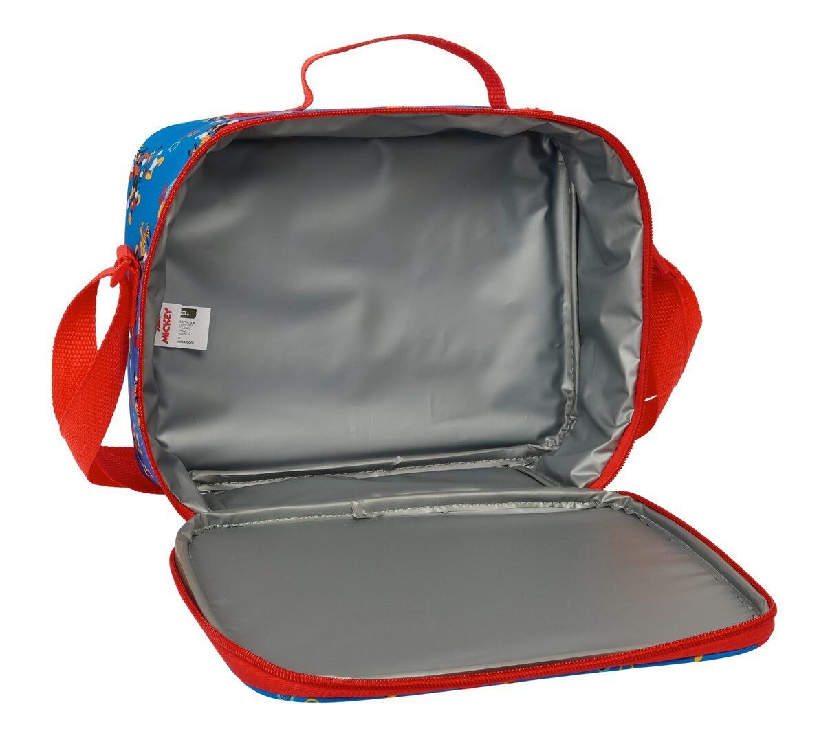 Bolsa Nevera Infantil Mickey Mouse 3D con Bandolera y Forro Aluminio Azul 4/4