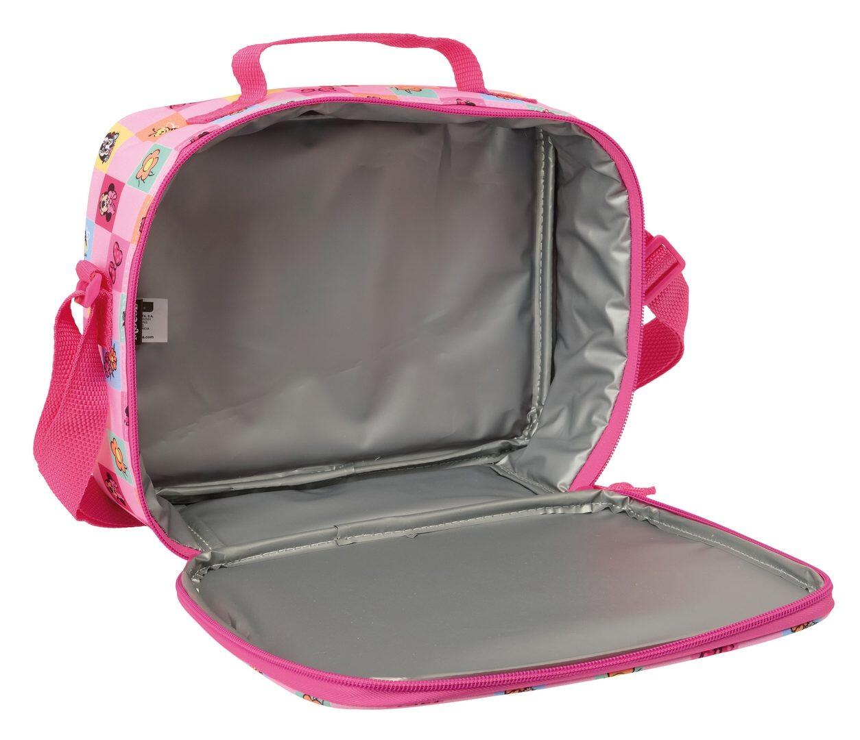 Bolsa Nevera Infantil Minnie Mouse 3D con Bandolera Ajustable Rosa 4/4