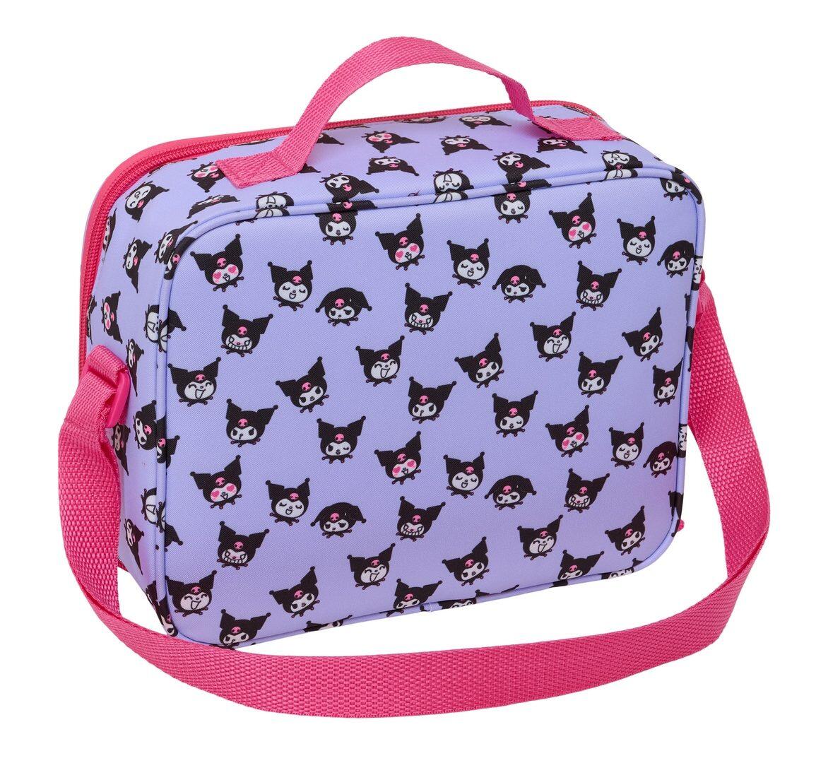 Bolsa Nevera Infantil Kuromi con Bandolera Ajustable y Forro de Aluminio Rosa 2/4