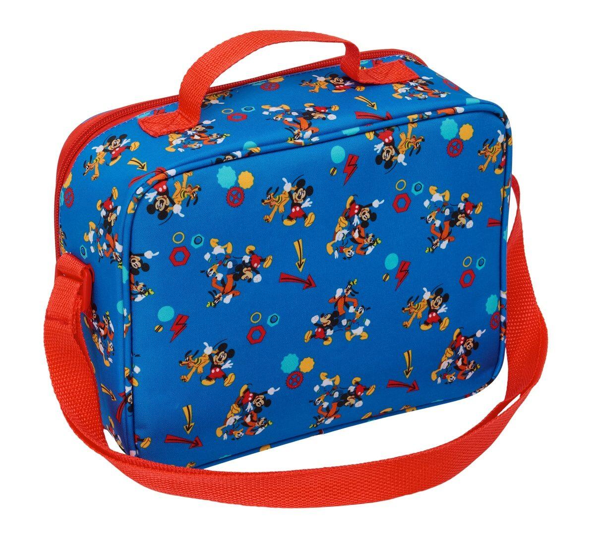 Bolsa Nevera Infantil Mickey Mouse 3D con Bandolera y Forro Aluminio Azul 2/4