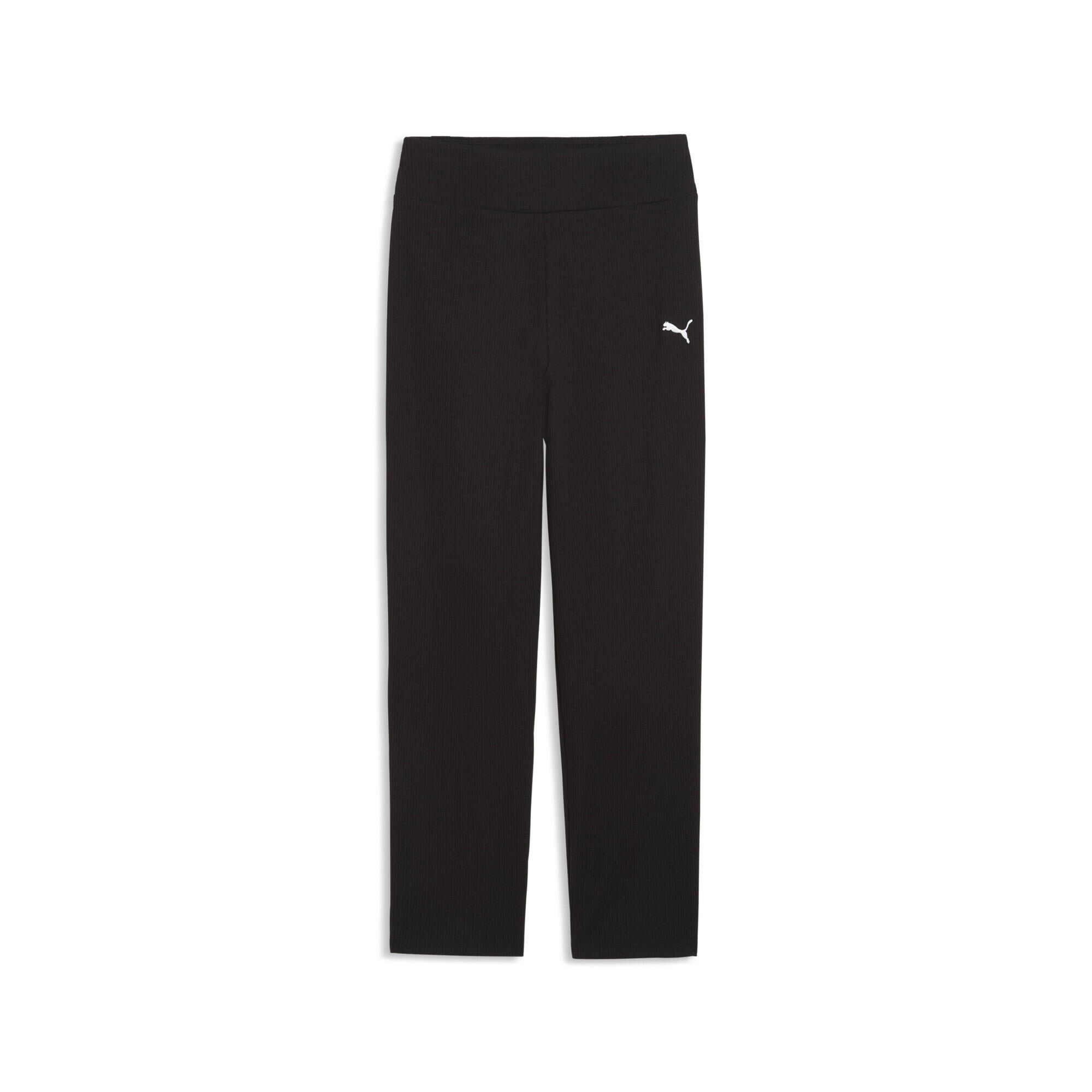 Pantaloni ESS ELEVATED High Waist Straight Leg Rib pentru fete PUMA