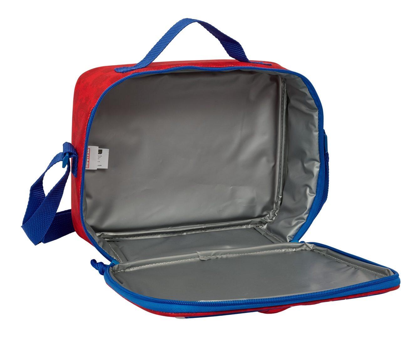 Sac à goûter Spiderman pour enfants, à double compartiment et poignées, noir 4/4