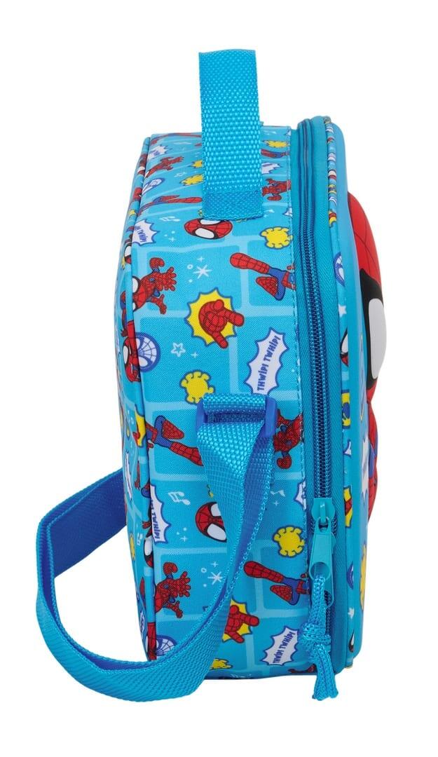 Bolsa Nevera Infantil Spidey 3D con Bandolera Ajustable Azul 3/4