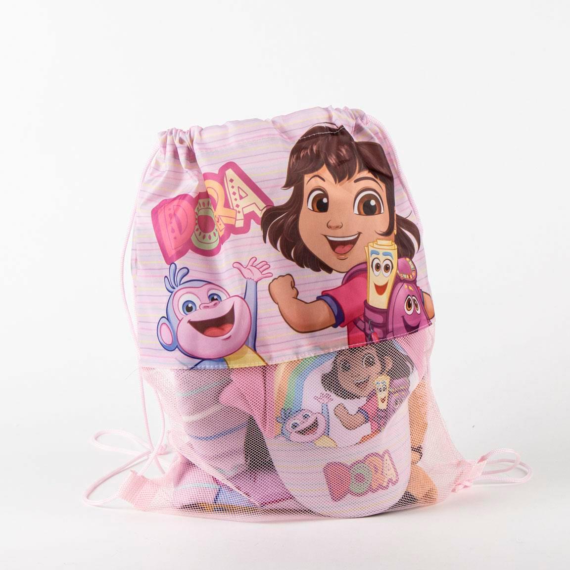 Set Infantil Dora la Exploradora con Toalla y Saquito de Playa Rosa 2/7