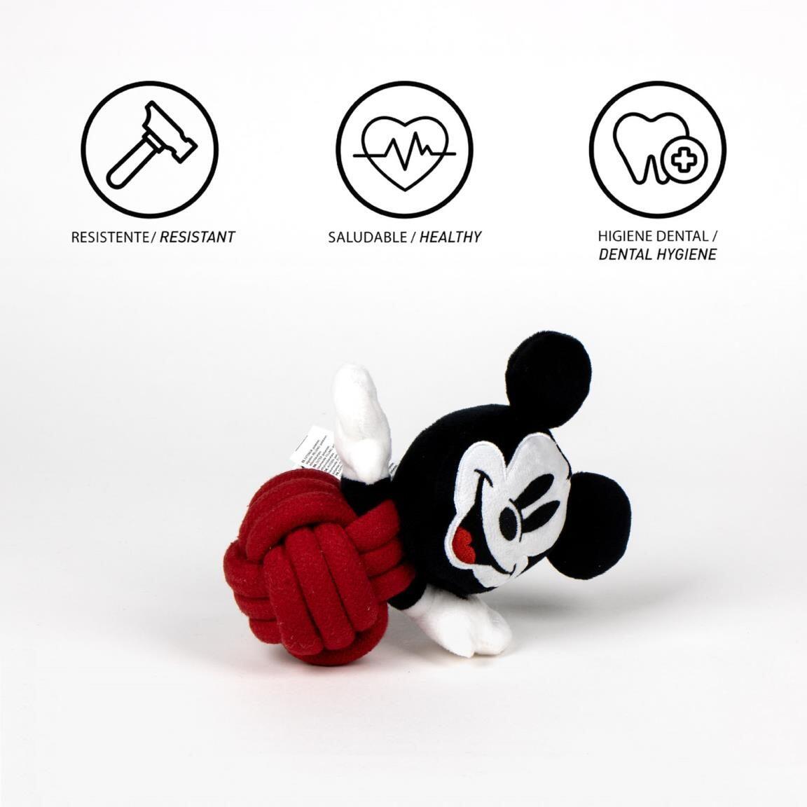Jouet pour chien Mickey Mouse, corde en coton tressé, rouge et noir 4/4