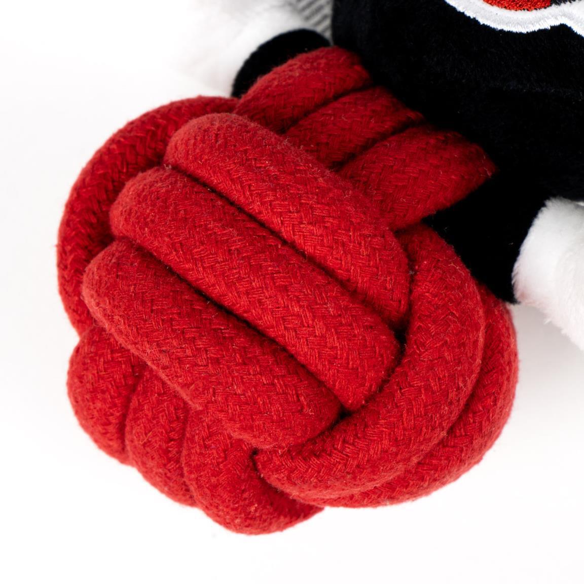 Jouet pour chien Mickey Mouse, corde en coton tressé, rouge et noir 3/4