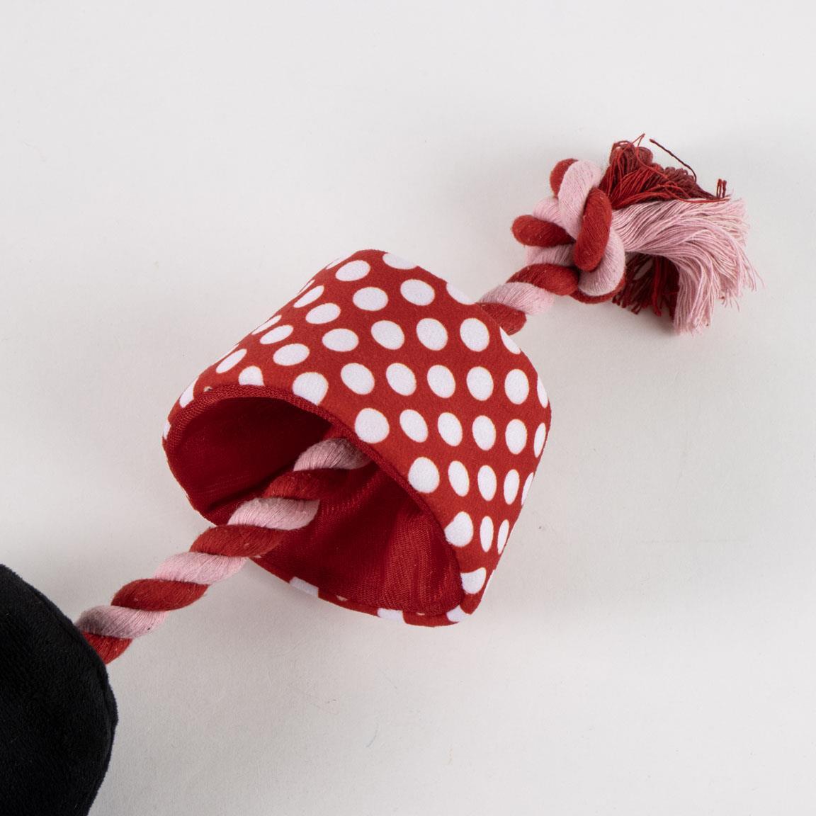 Jouet en corde pour chien Minnie Mouse, jouet en corde rouge et noire résistant 5/7