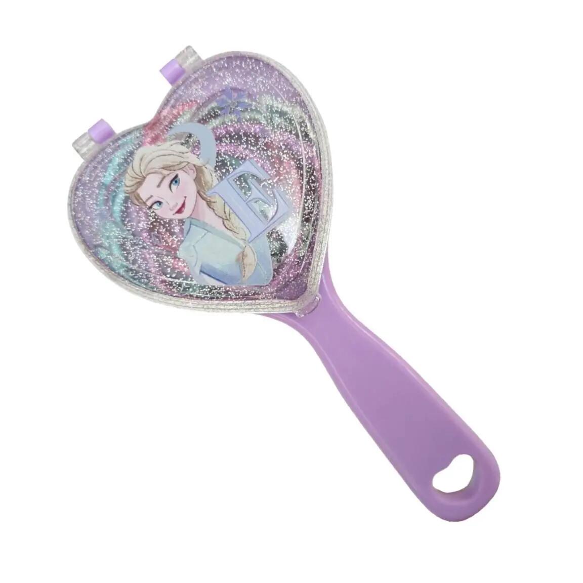 Escova de cabelo infantil ergonômica Frozen Elsa com cerdas flexíveis - Azul 6/7