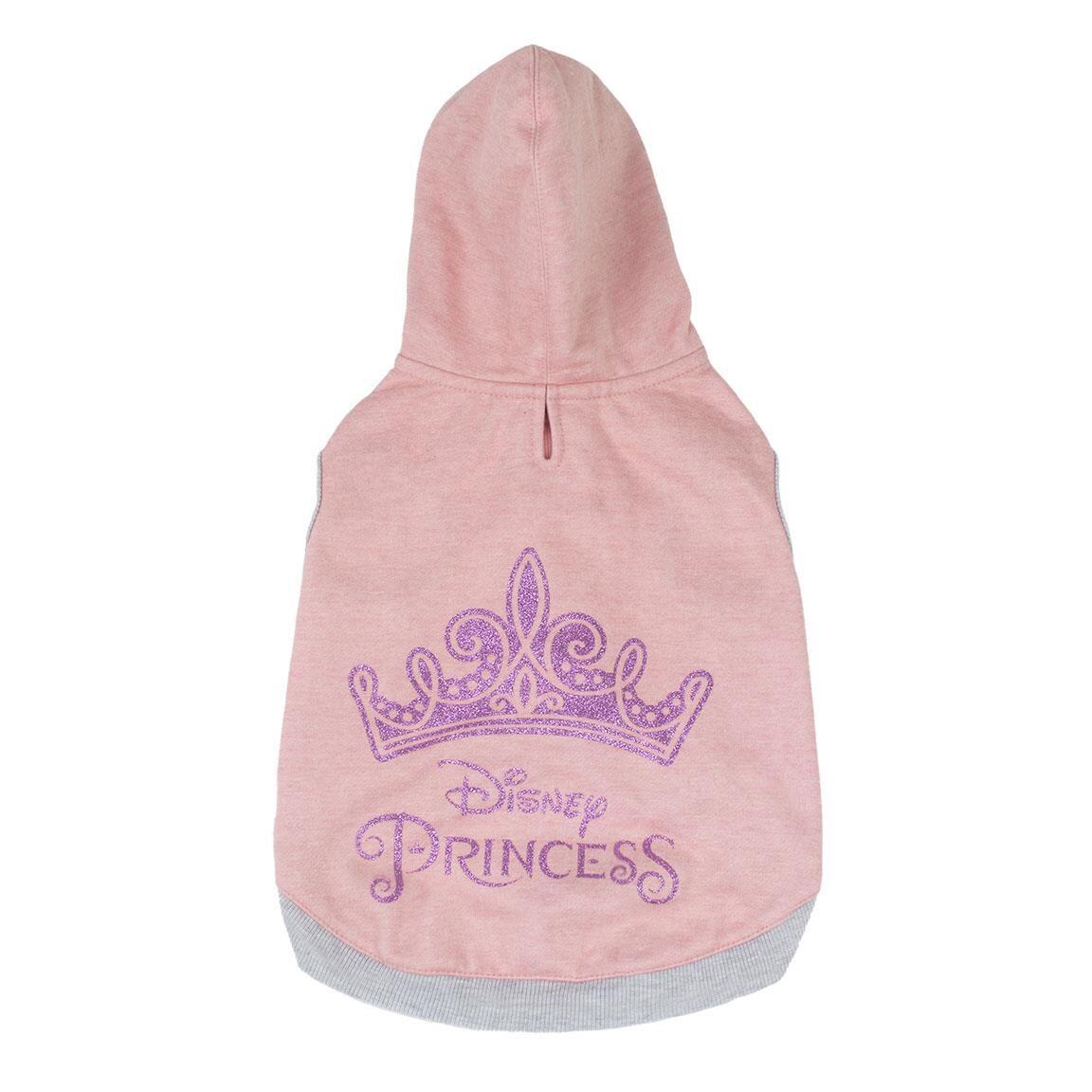 Sweat à capuche Princesse Chien, tissu rose doux et gris 2/7