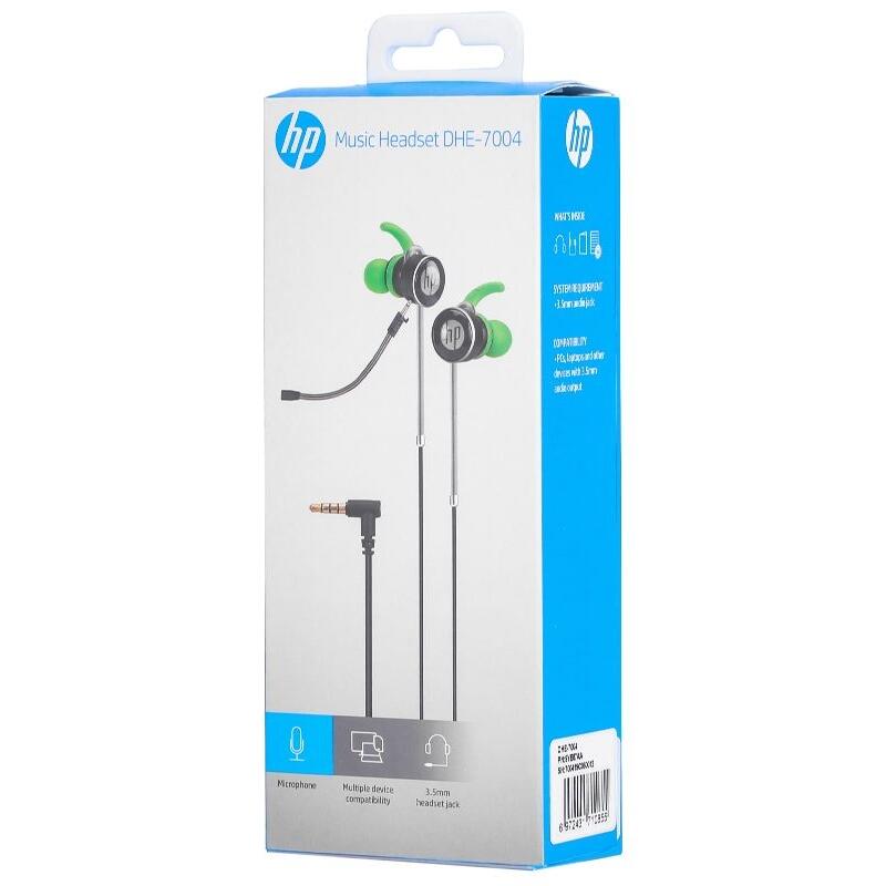 Écouteurs HP DHE-7004 avec Microphone Noir/Vert 5/5