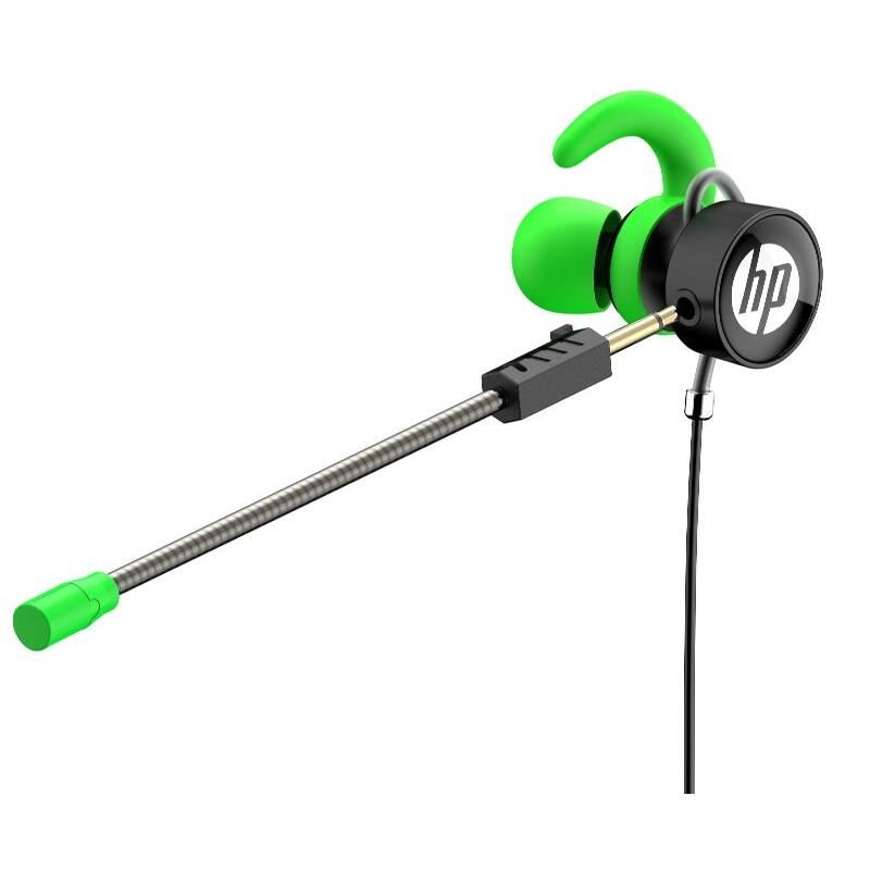 HP DHE-7004 Earphones with Microphone Black/Green
