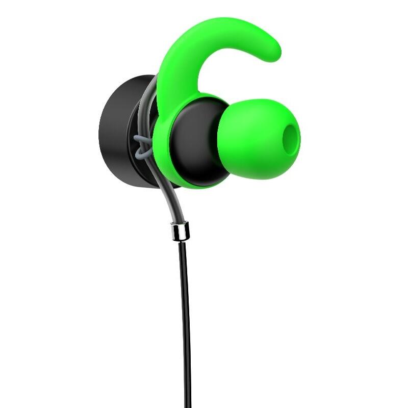 HP DHE-7004 Earphones with Microphone Black/Green