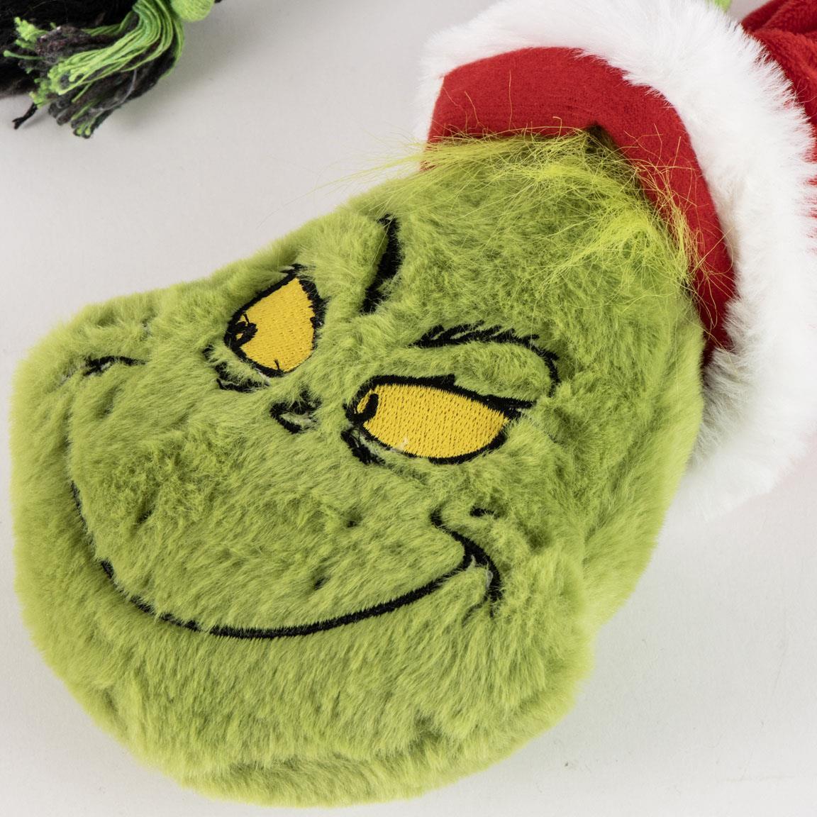 Jouet pour chien Le Grinch, corde dentaire avec peluche verte et rouge 3/7