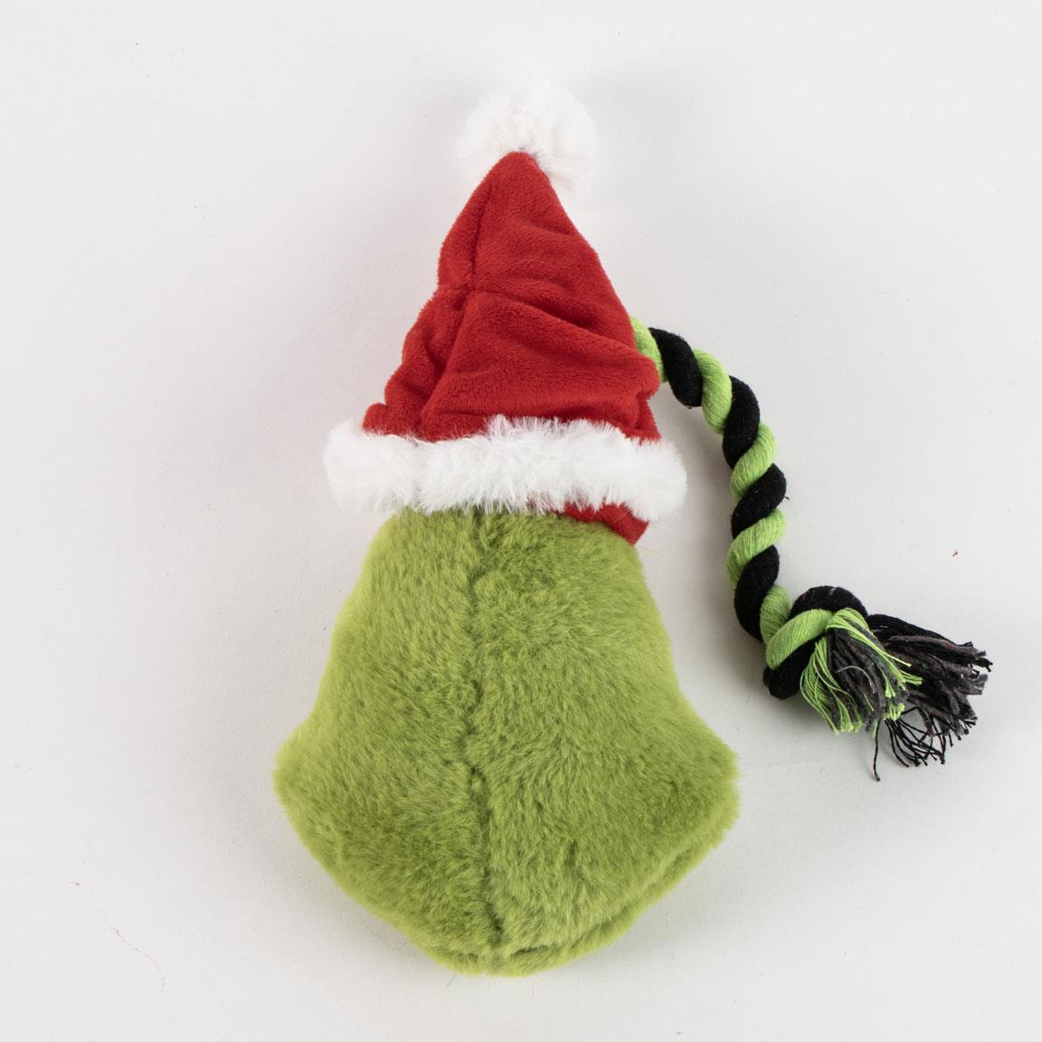 Jouet pour chien Le Grinch, corde dentaire avec peluche verte et rouge 2/7