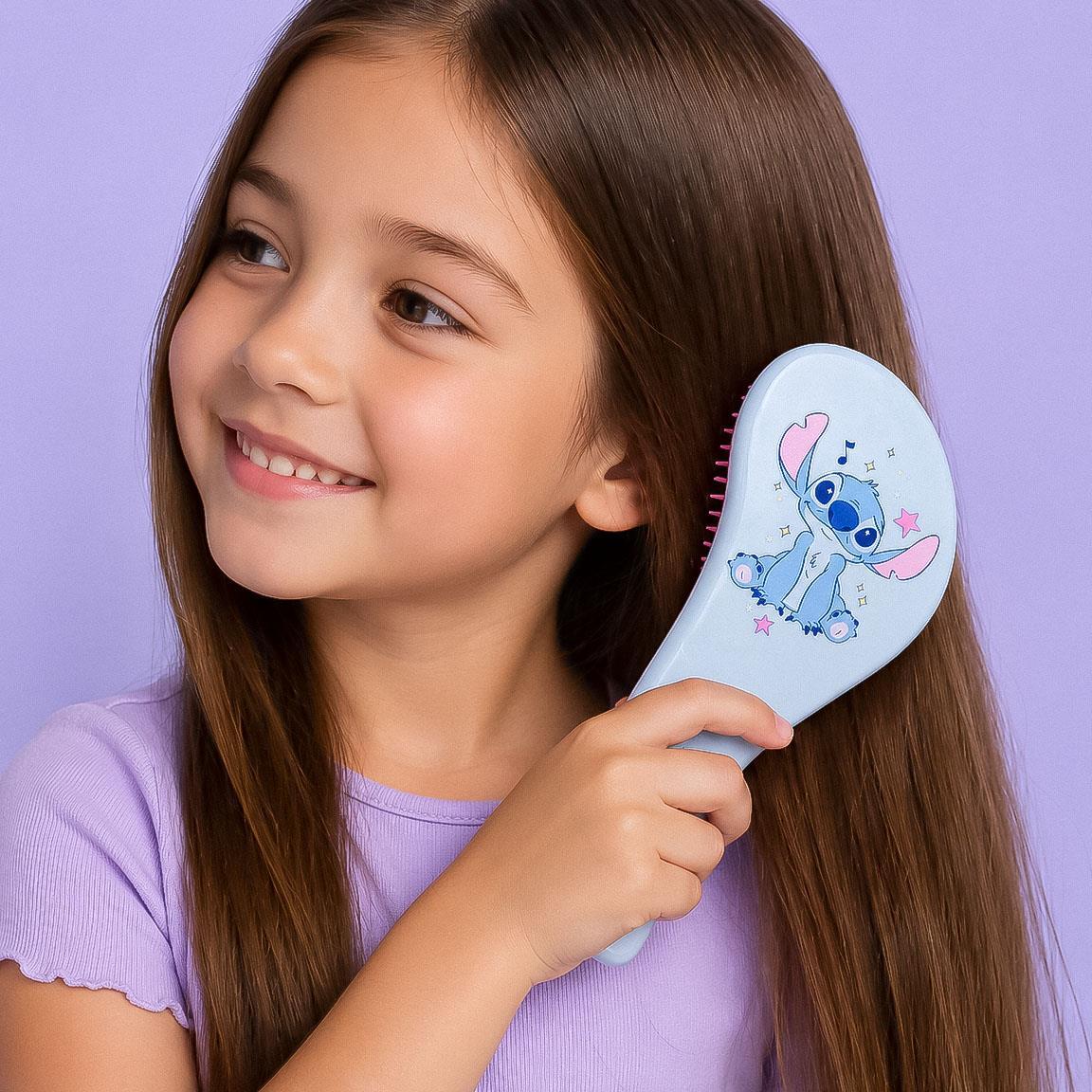 Brosse démêlante pour enfants Stitch, en plastique ABS bleu clair 5/6