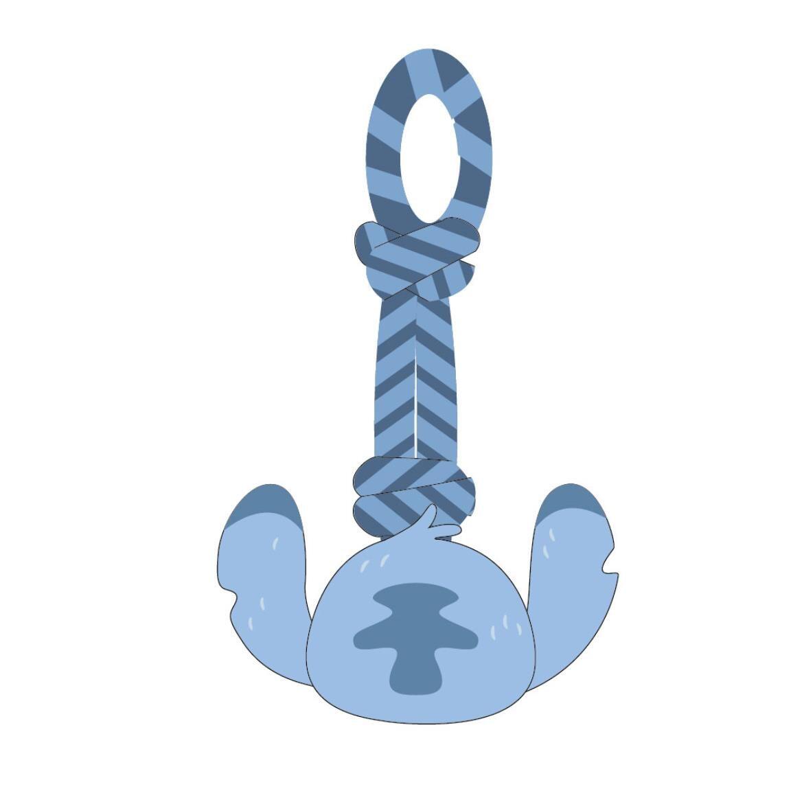 Corde à mâcher Stitch Dog Dental Rope, jouet à mâcher en coton bleu 2/6