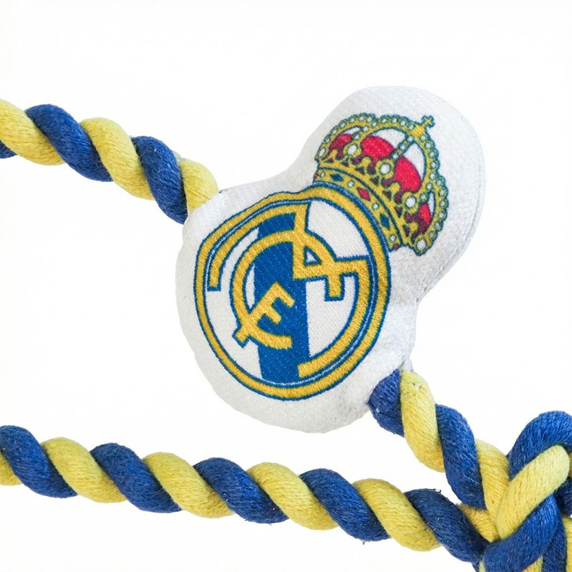 Jouet pour chien Real Madrid, corde avec balle dentaire en caoutchouc bleu 3/6