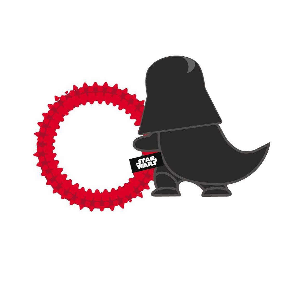 Star Wars Darth Vader Hundekauspielzeug mit strukturiertem Ring, Schwarz und Rot 3/7