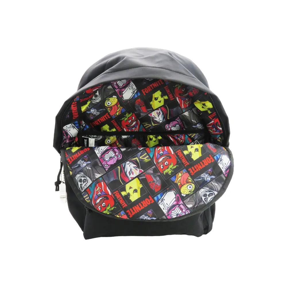 Zaino Fortnite per bambini, regolabile 41 cm con tasca frontale, nero 3/3