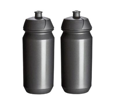 Waterfles 2x 500 ml drinkbussen bidon grijs
