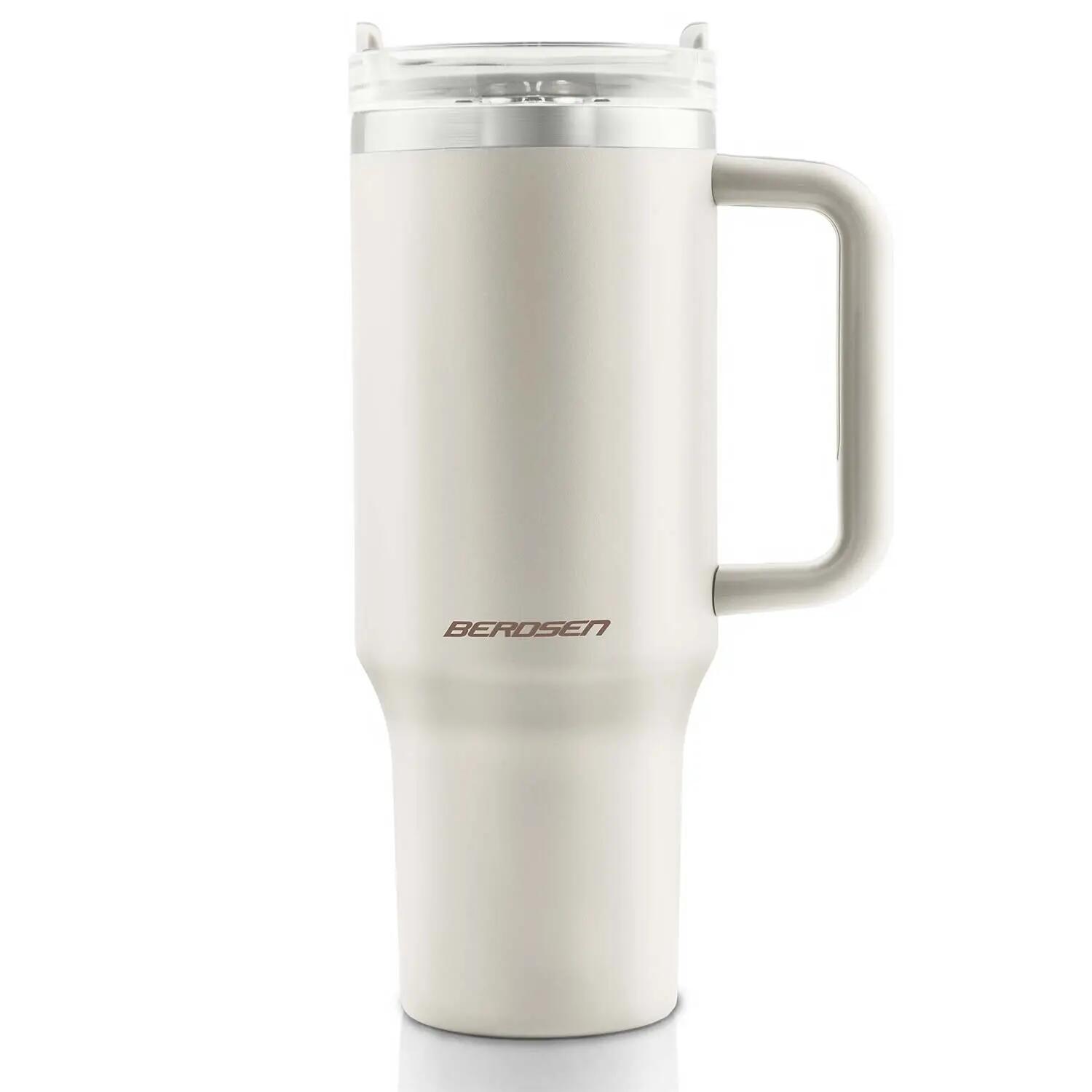 Kubek termiczny Berdsen termos ze słomką 1180ml stal nierdzewna na kawę herbatę 2/7