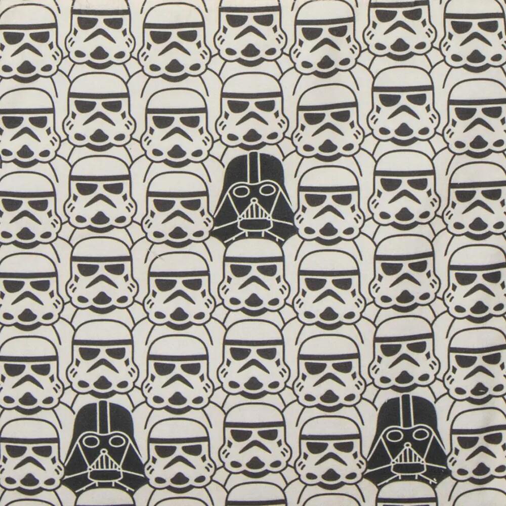 Borsa per la spesa da adulto a tema Star Wars in poliestere e cotone, beige 2/7